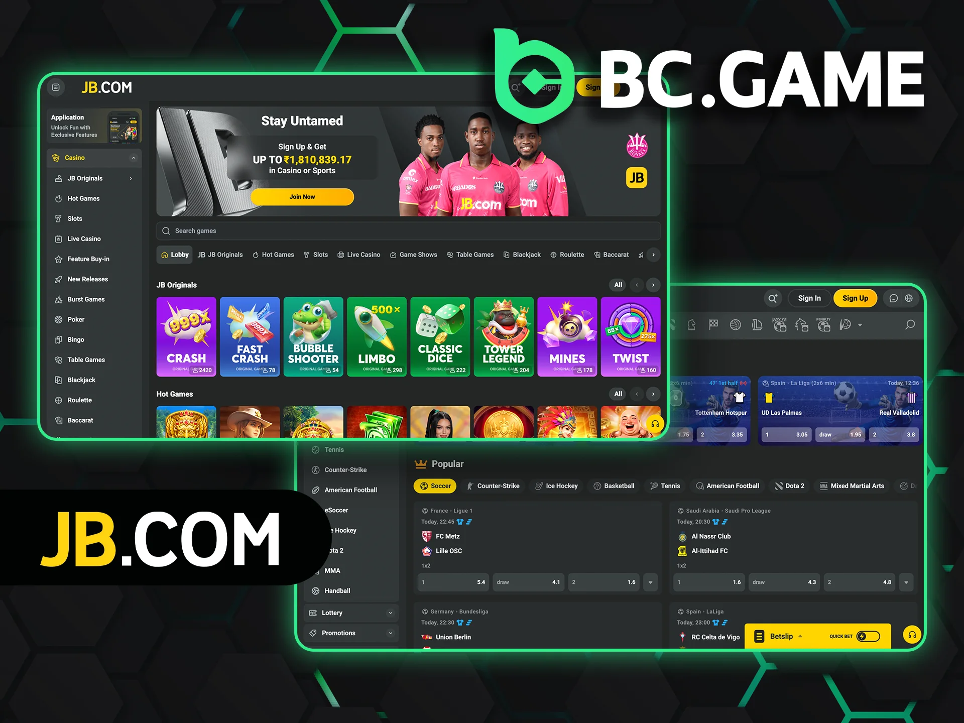 Experience the premium interface and secure betting environment of the official JB Casino site.