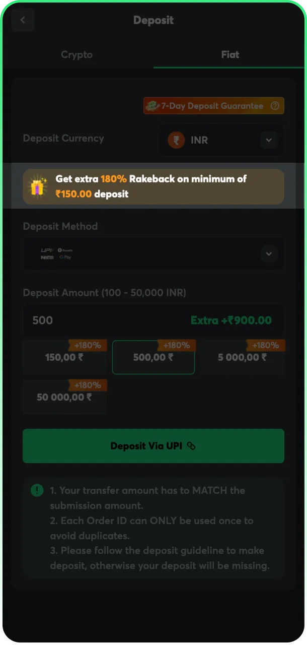 Enter promo code if required to boost your BC Game balance.