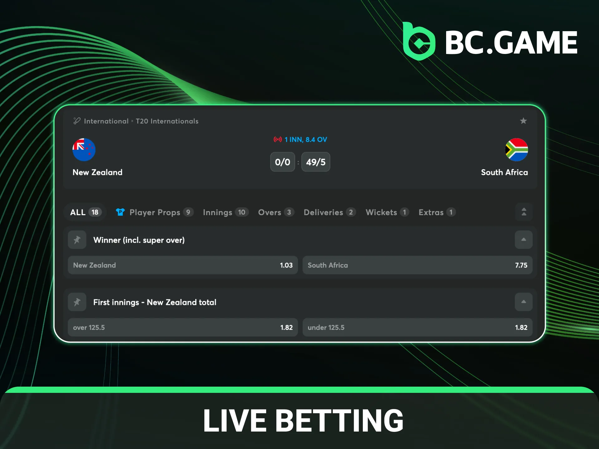 Use live betting tools to enhance your BC Game cricket experience.