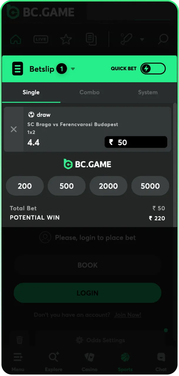 Place your bet on the official BC Game football platform.