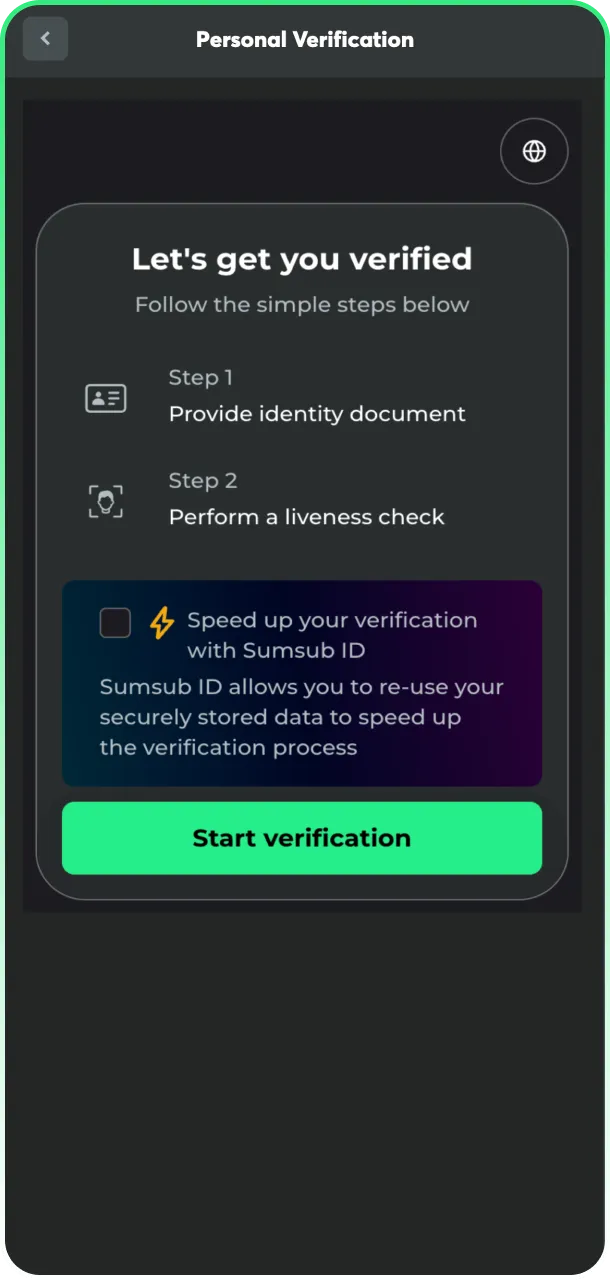 Provide proof of address to complete the BC Game verification.