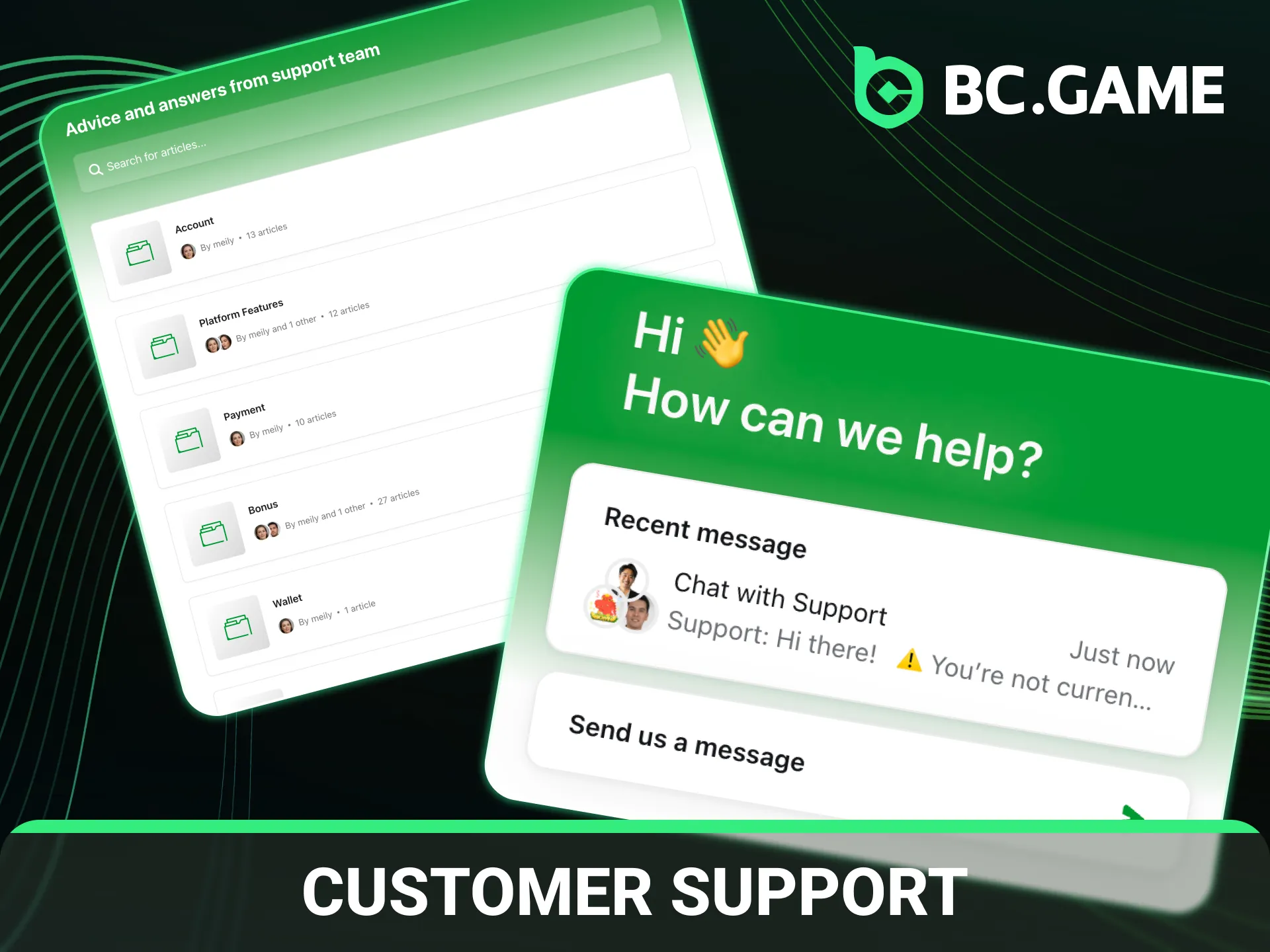 Contact customer support for any assistance with BC Game withdrawal tasks.