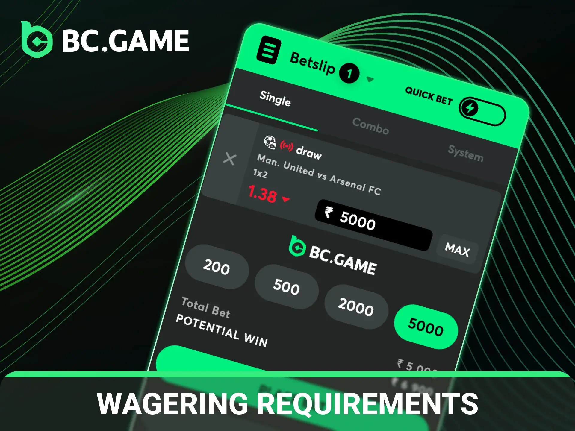 Review the BC Game football app wagering requirements for bonuses.