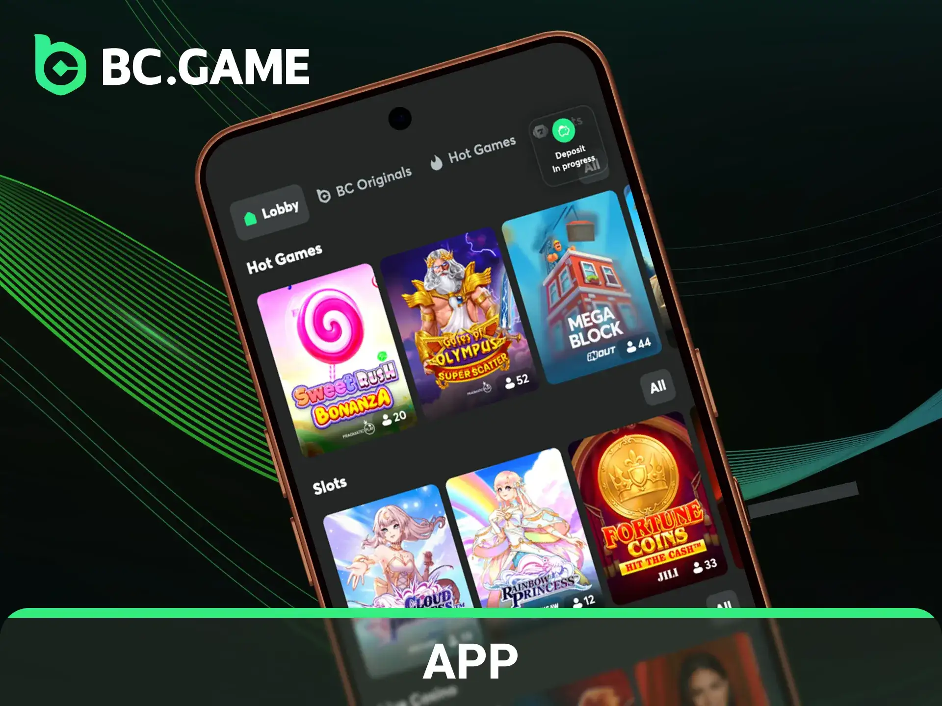Play slots via the BC Game mobile app anytime, anywhere in India.